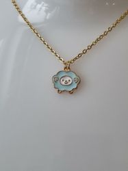 Halsband med litet lamm/får (55 cm lång kedja)