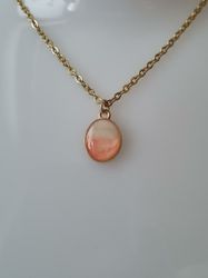 Halsband i rostfritt stål med söt berlock (45 cm) - Oval