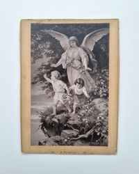 Bild/foto Guardian Angel, av B. Plockhorst 1885 (signatur på baksidan...)