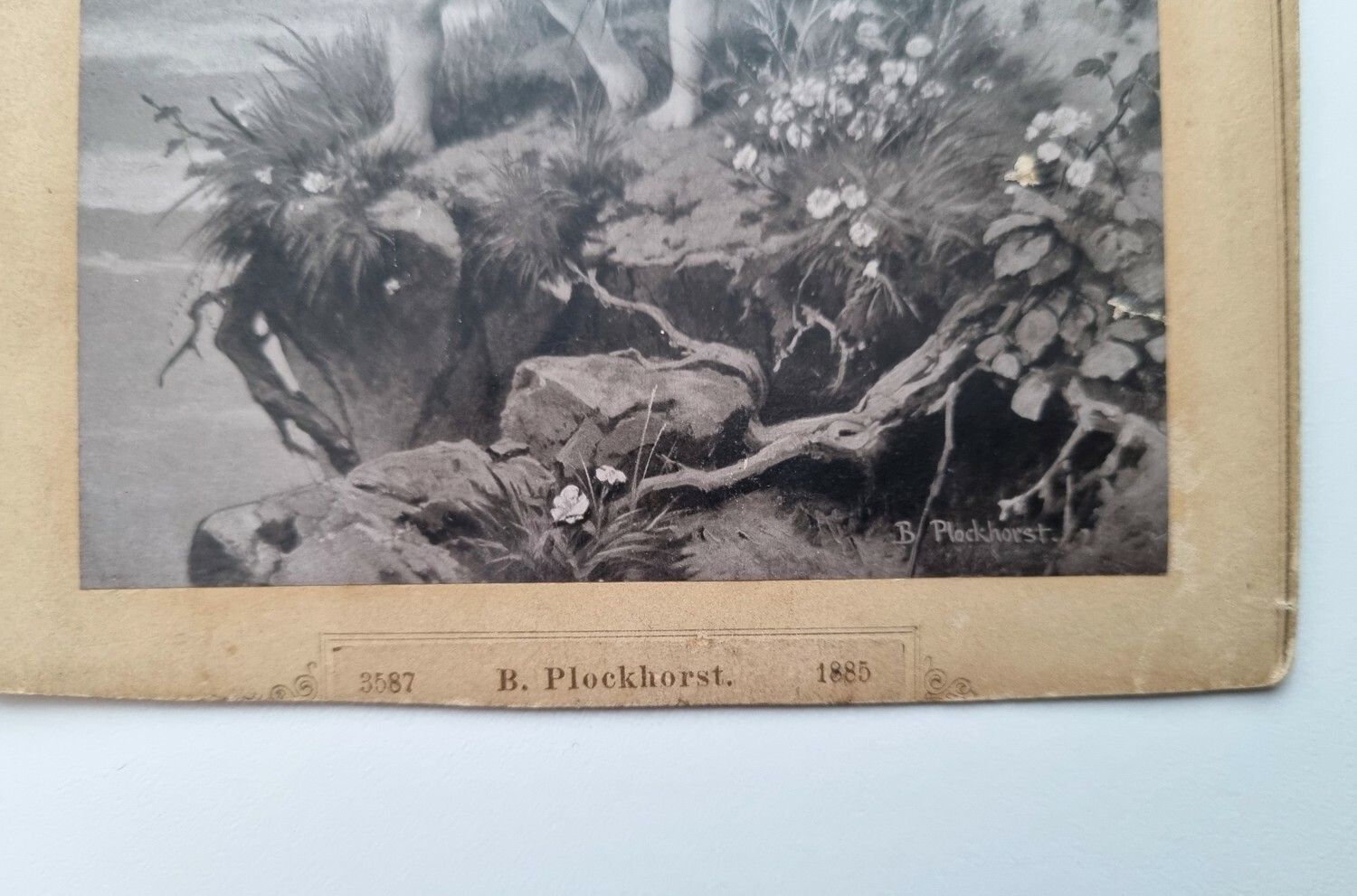 Bild/foto Guardian Angel, av B. Plockhorst 1885 (signatur på baksidan...)