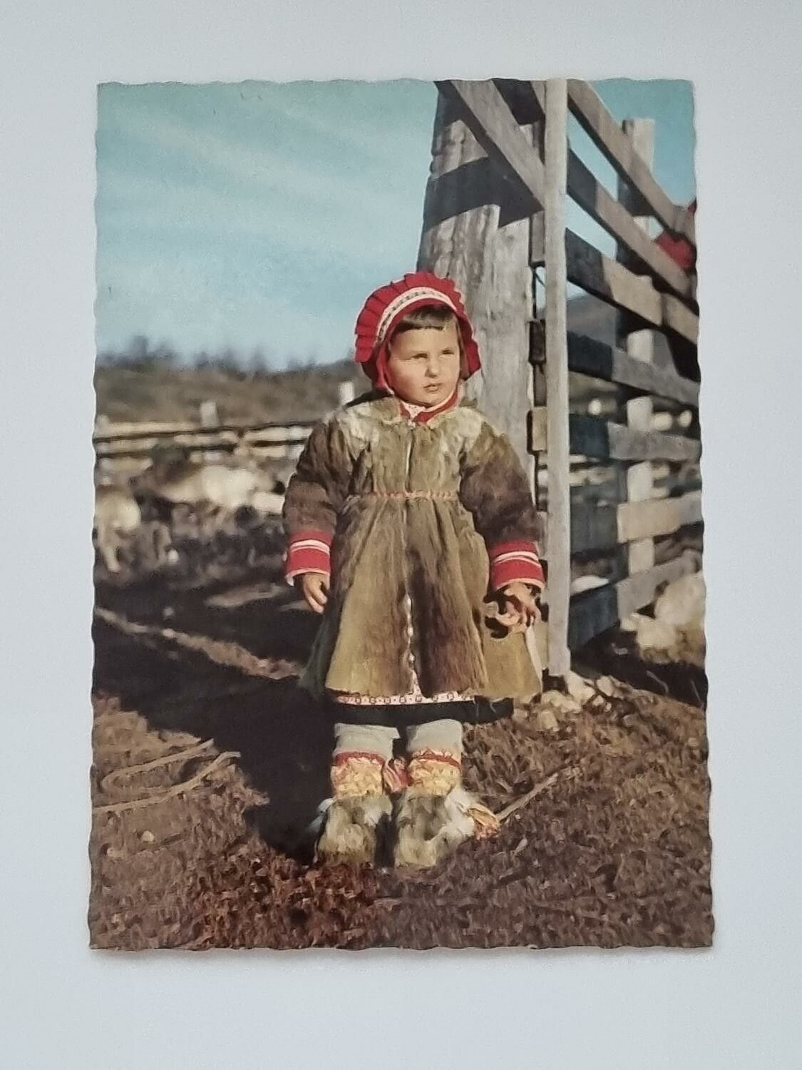 Vykort - Gudrun Marsja i pappas renhage