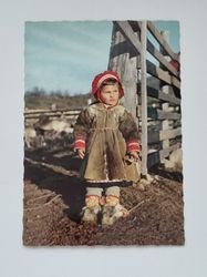 Vykort - Gudrun Marsja i pappas renhage