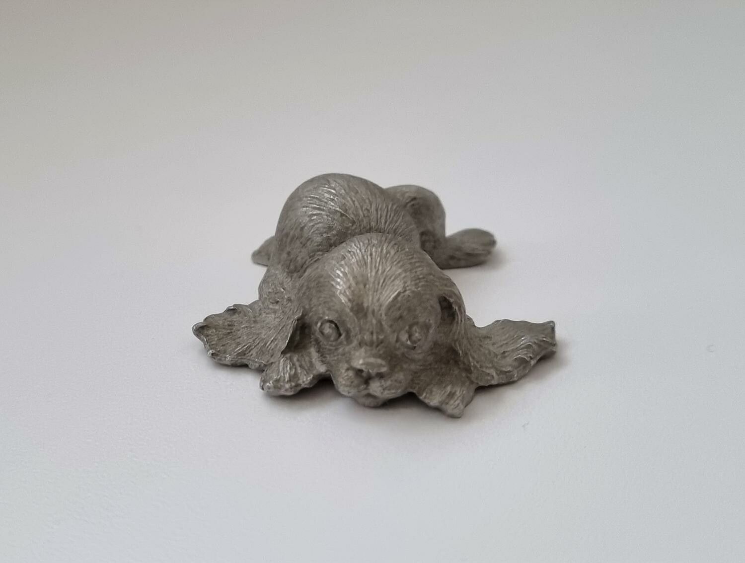 Söt liten hund i tenn - Spoontiques 1979