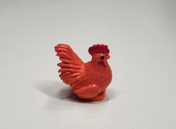 Höna, minihöna. Miniatyr för dockskåp, tittskåp med mera