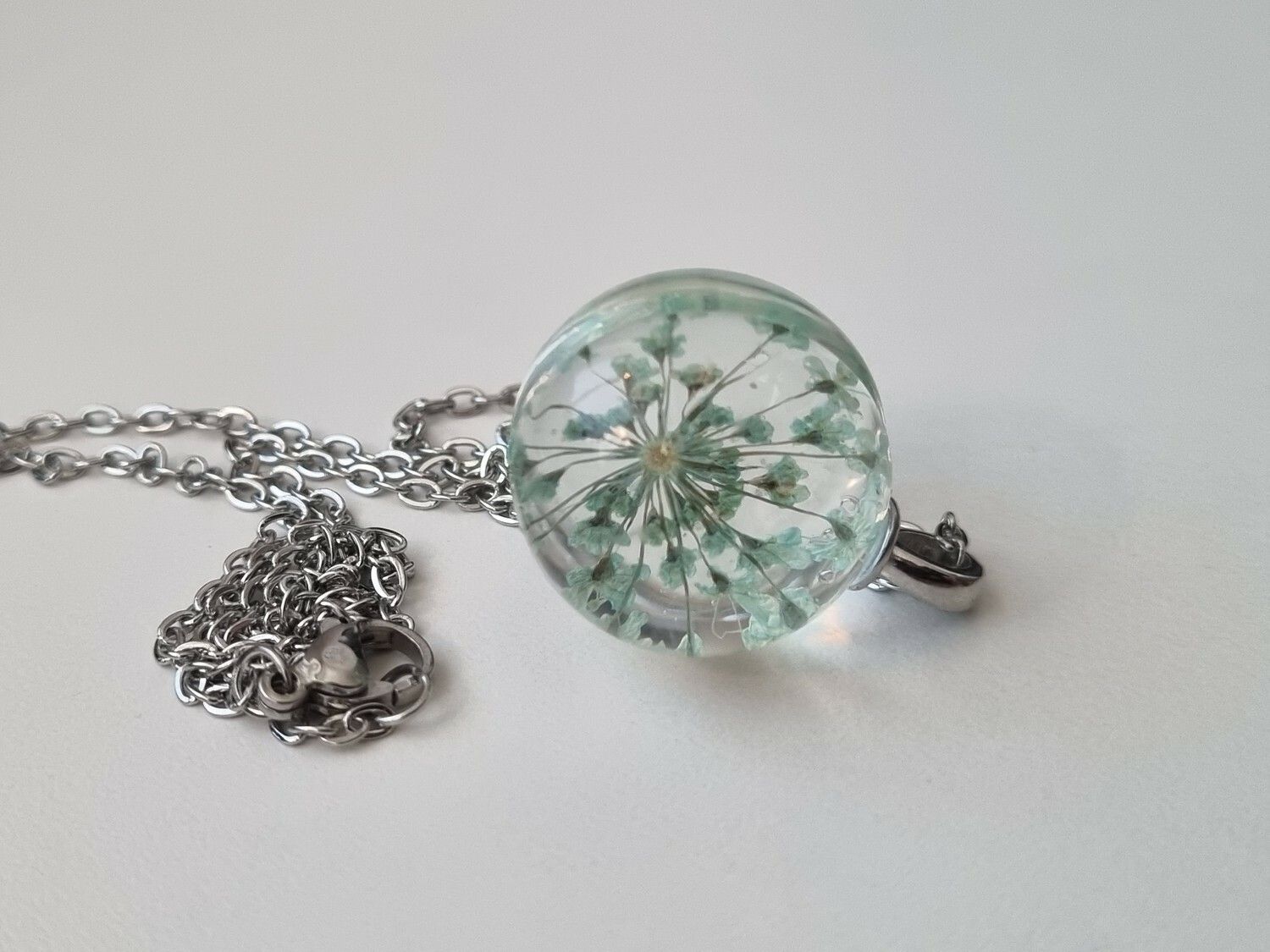 Halsband Glaskula / glasboll (turkos)