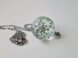 Halsband Glaskula / glasboll (turkos)