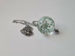 Halsband Glaskula / glasboll (turkos)