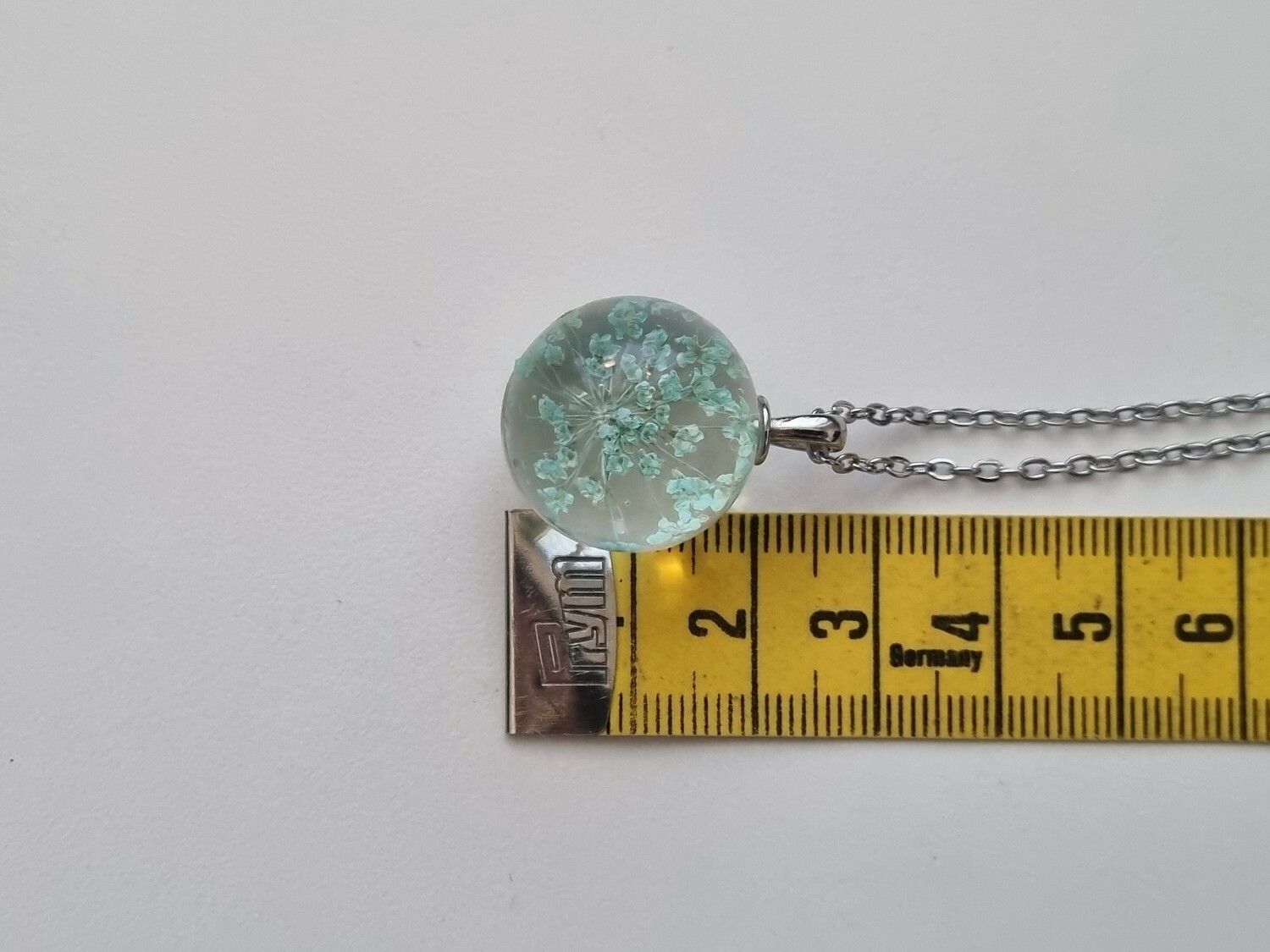 Halsband Glaskula / glasboll (turkos)