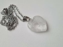 Halsband Hjärta i sten (vitt)