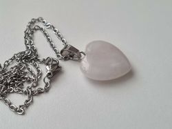 Halsband Hjärta i sten (vitt)