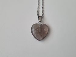 Halsband Hjärta i sten (grått)