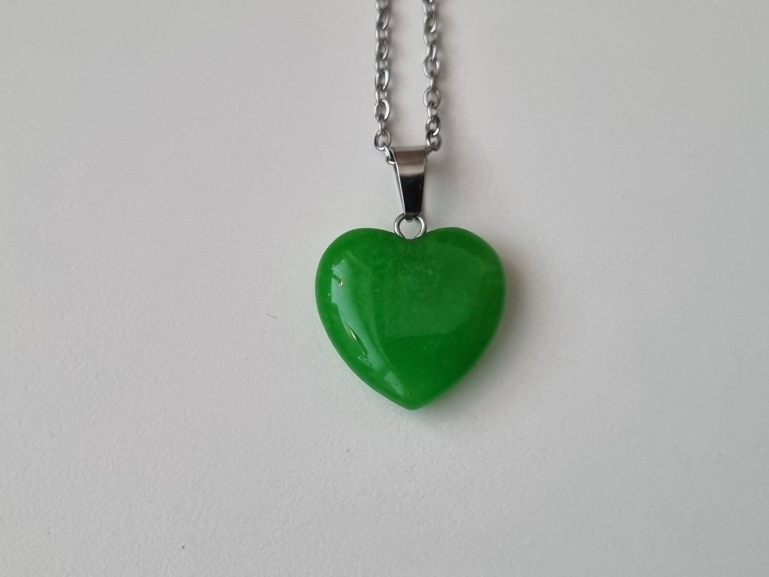 Halsband Hjärta i sten (grönt)