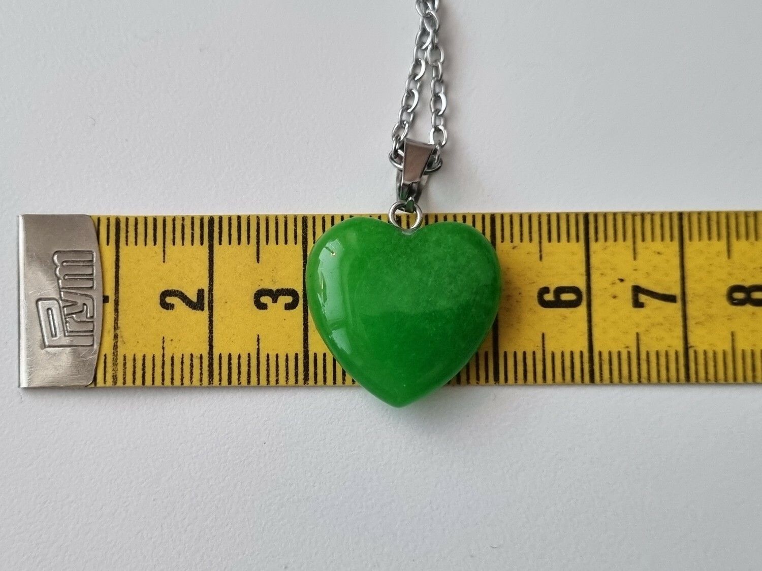 Halsband Hjärta i sten (grönt)