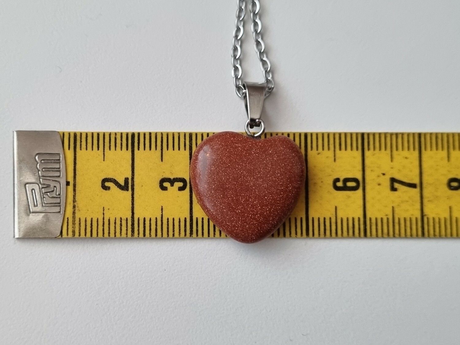 Halsband Hjärta i sten (rostbrunt)