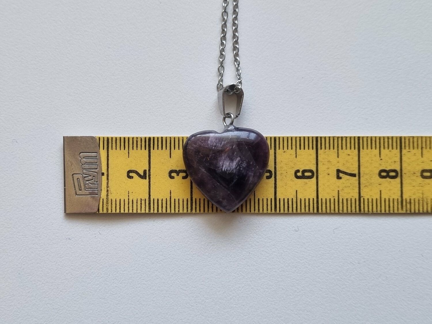 Halsband Hjärta i sten (svart/lila)