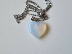 Halsband Hjärta i sten (transparent)