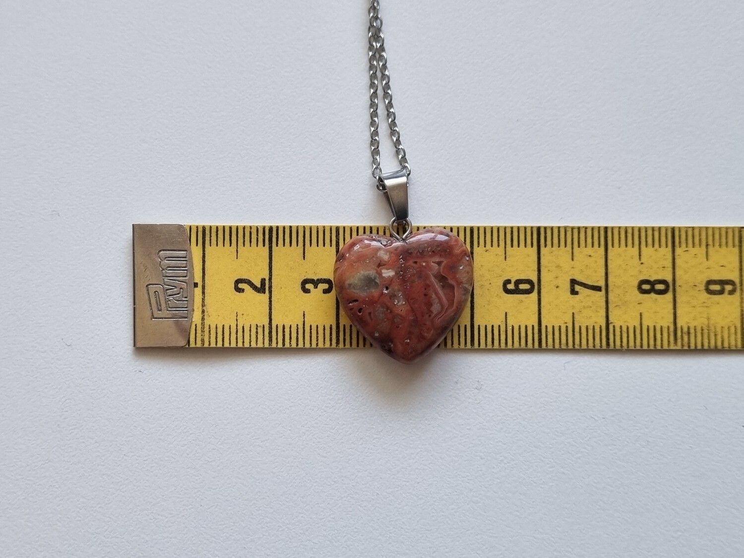Halsband Hjärta i sten (rostbrunt)