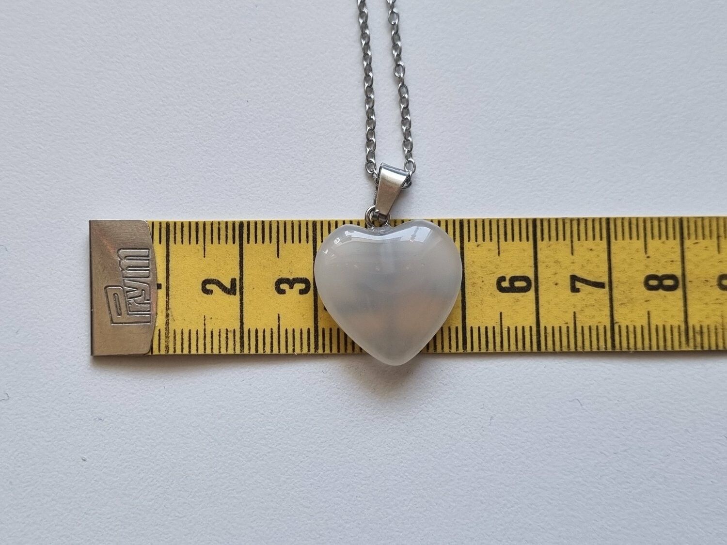 Halsband Hjärta i sten (vitt)
