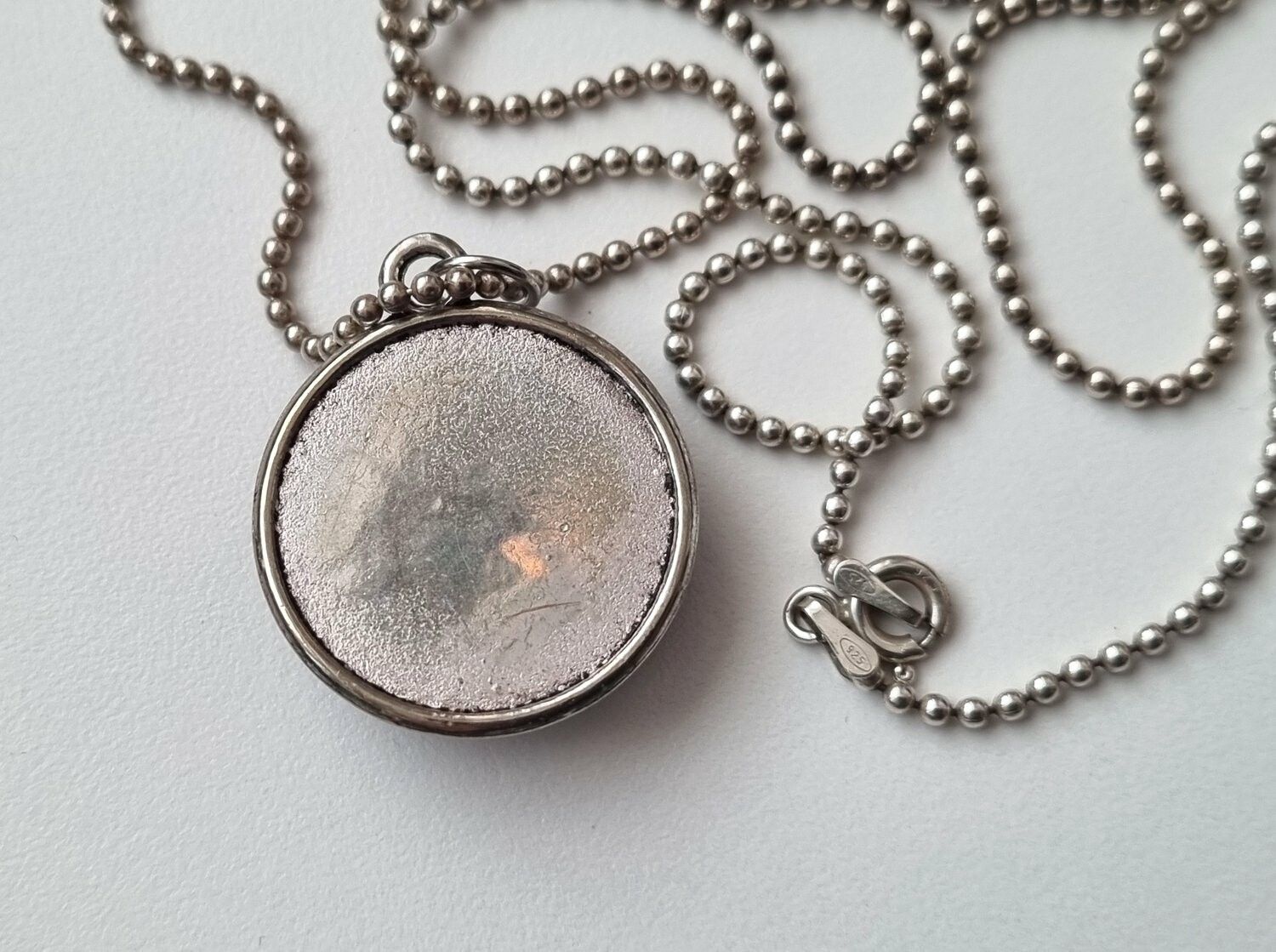 Halsband sterling 925, Blått hängsmycke