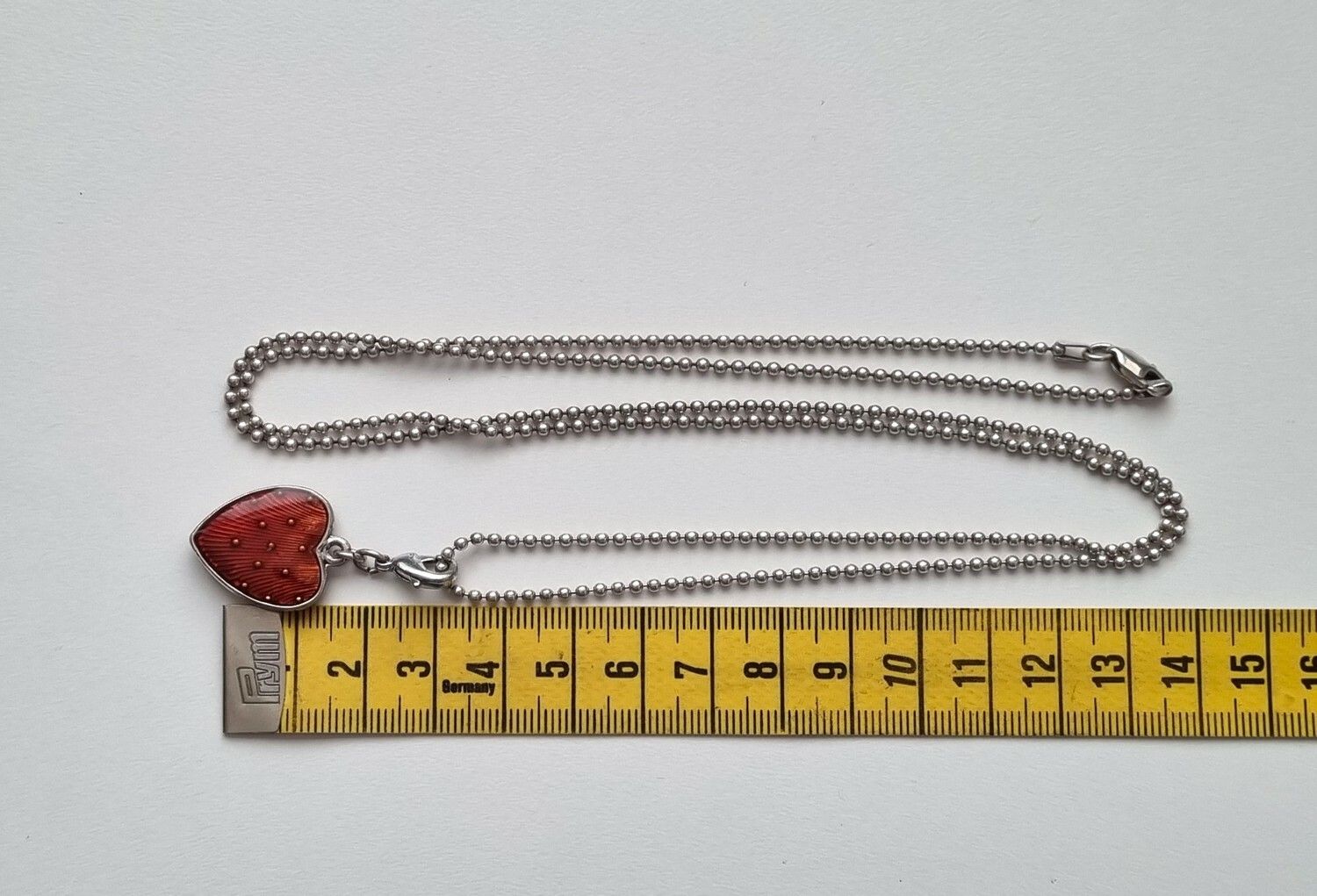 Halsband sterling 925, Hjärta / jordgubbshjärta