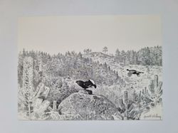 Vykort - Harald Wiberg, Spelande Orrtupp