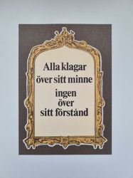 Vykort - Alla klagar över sitt minne...