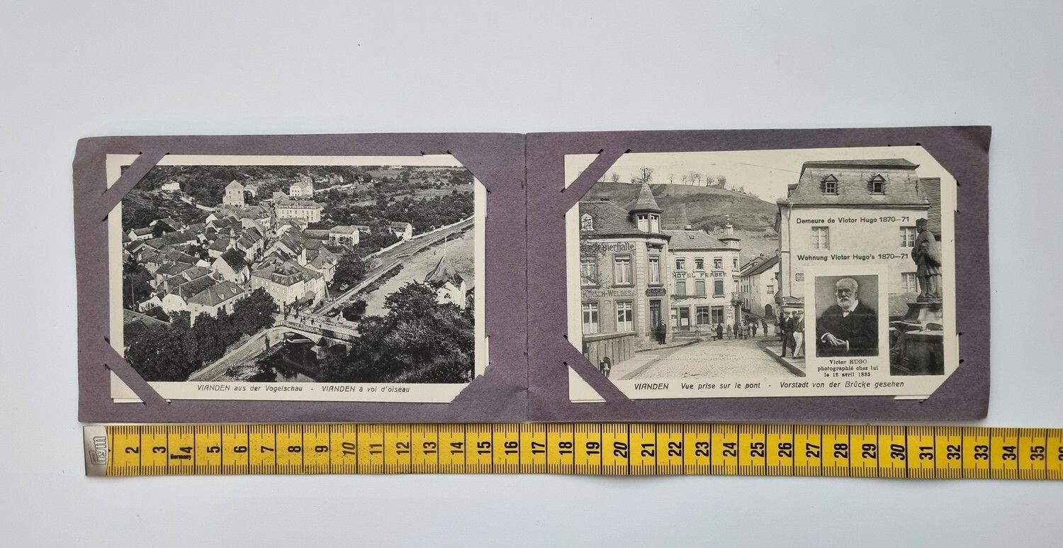Häfte med 8 st äldre oskrivna vykort över Vianden (1918)