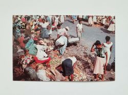 Litet vykort / bild, Market Scene, Jamaica