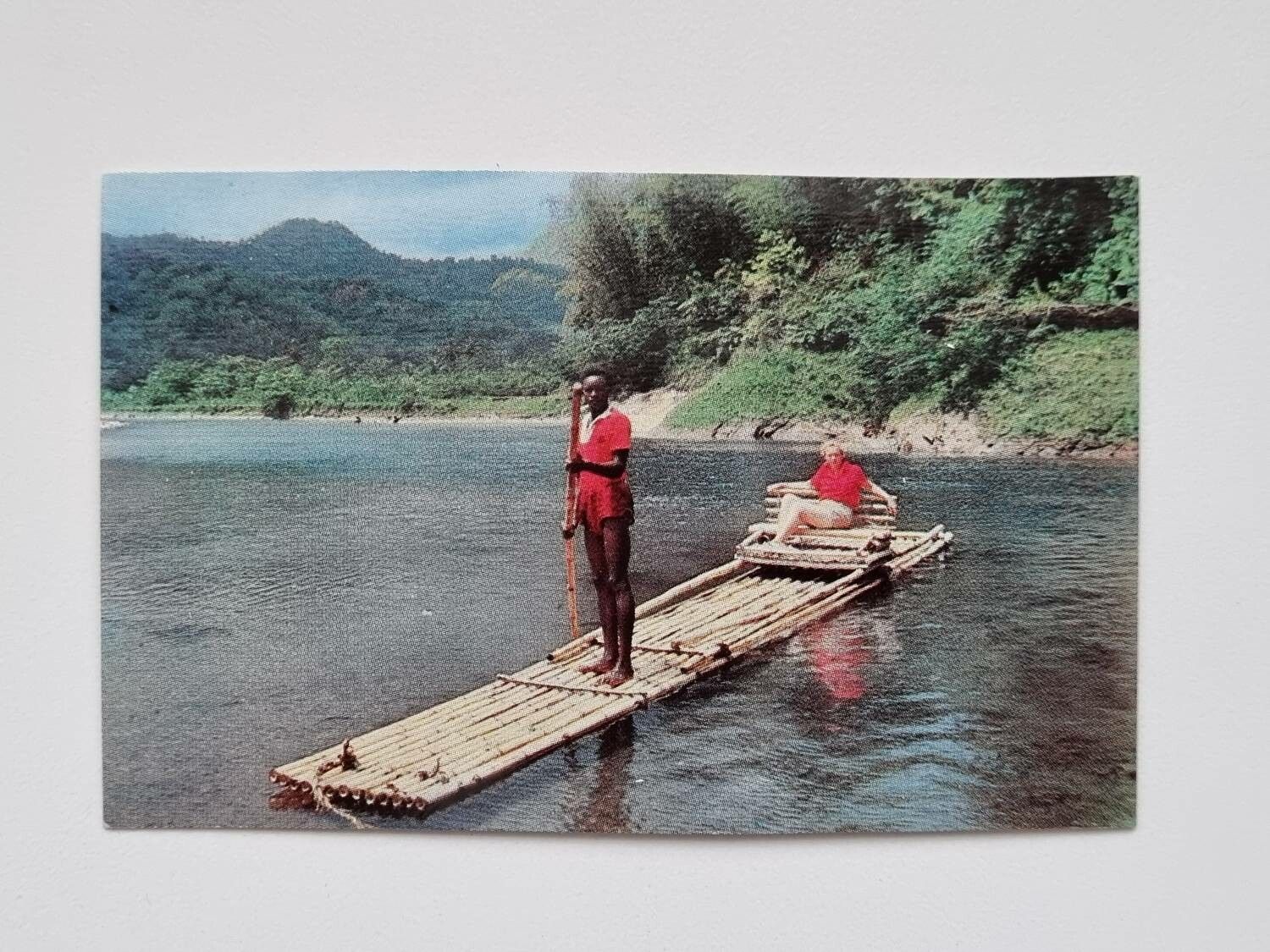 Litet vykort / bild, Rafting on Rio Grande near Port Antonio, Jamaica