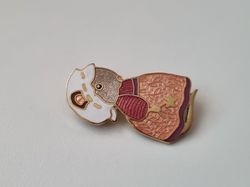 Pin / Brosch Mus, Stämpel: Fish HSB93