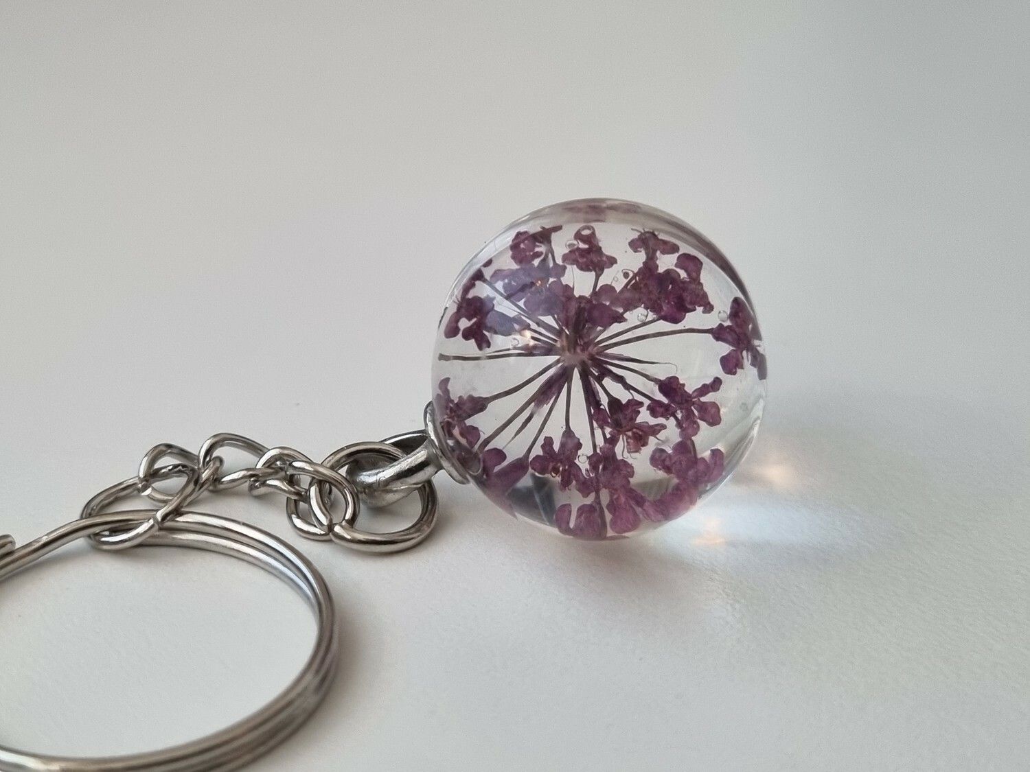Nyckelring Glasboll Glaskula (Lila)