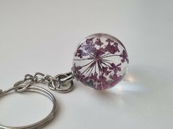 Nyckelring Glasboll Glaskula (Lila)