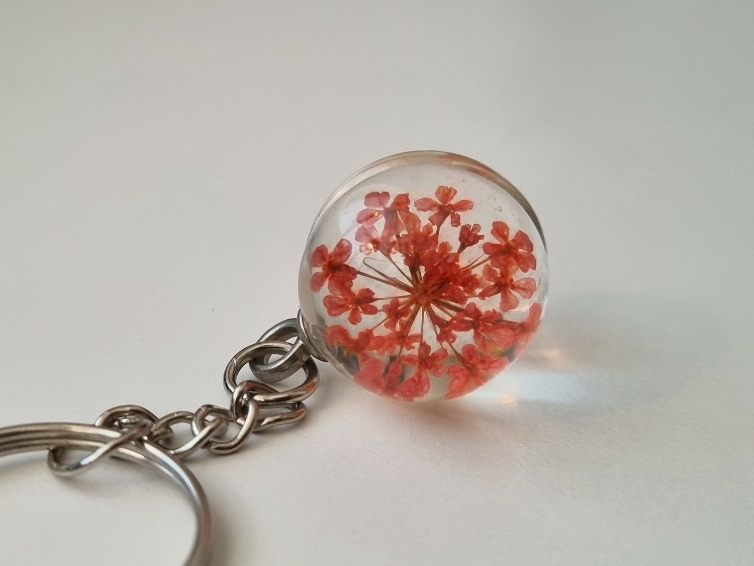 Nyckelring Glasboll Glaskula (Orange)