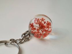Nyckelring Glasboll Glaskula (Orange)