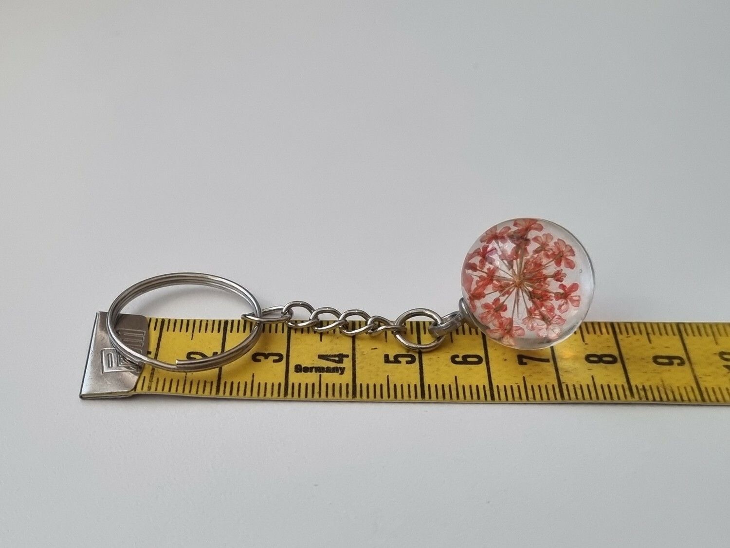 Nyckelring Glasboll Glaskula (Orange)