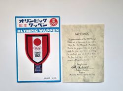 Souvenir - Olympic Wappen 1964, Tokyo + brev