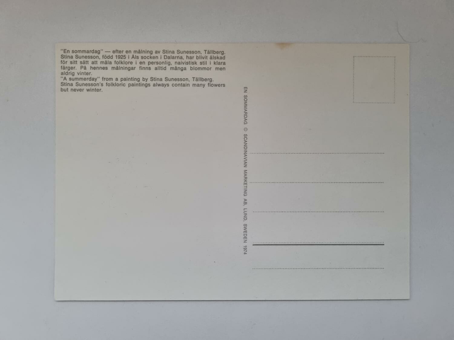 Vykort - Stina Sunesson, En sommardag