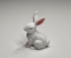 Handmålad liten kanin, minikanin miniatyr (4,3 x 2 cm)