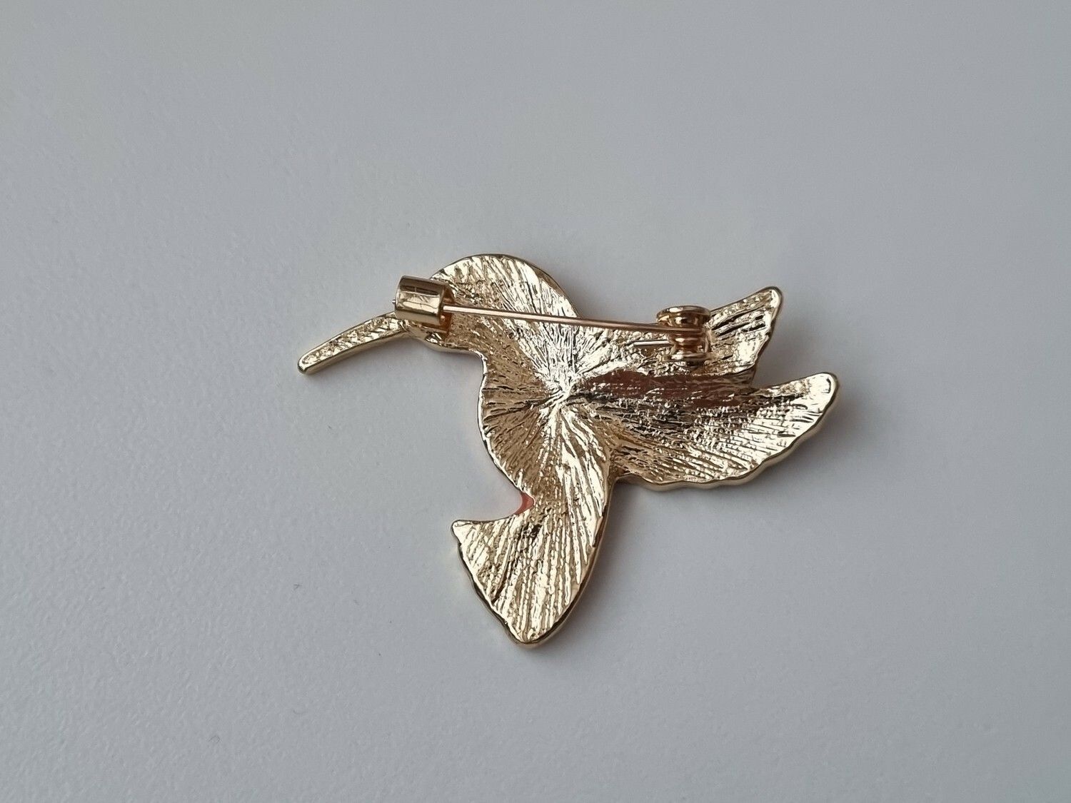 Vacker liten brosch - Orange fågel, fågelbrosch