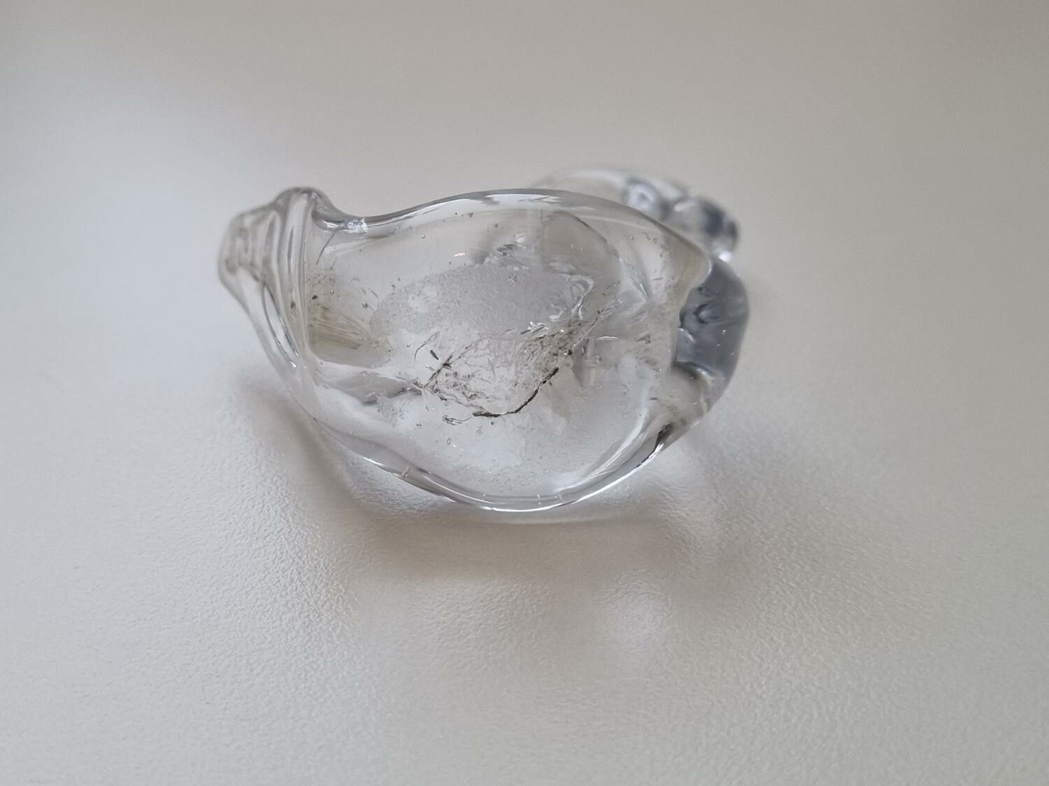 Söt svan i glas / glassvan (5,5 cm hög)