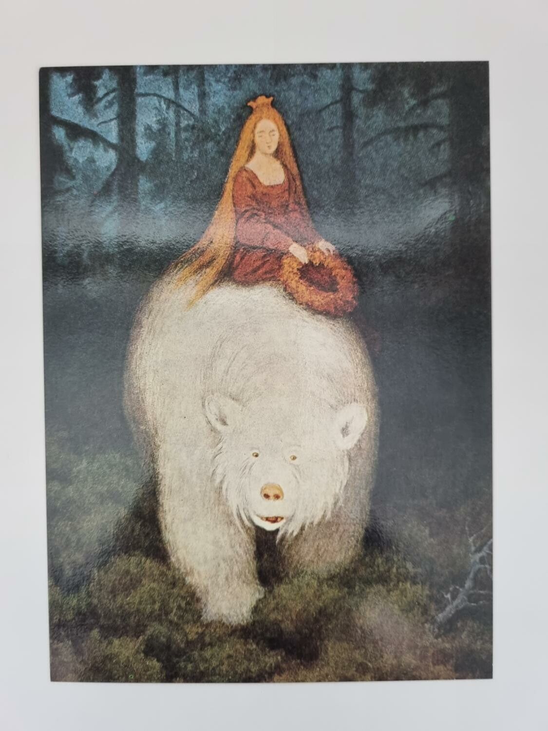 Vykort - Theodor Kittelsen, Prinsessan på björnen