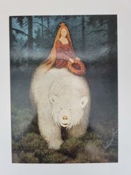 Vykort - Theodor Kittelsen, Prinsessan på björnen