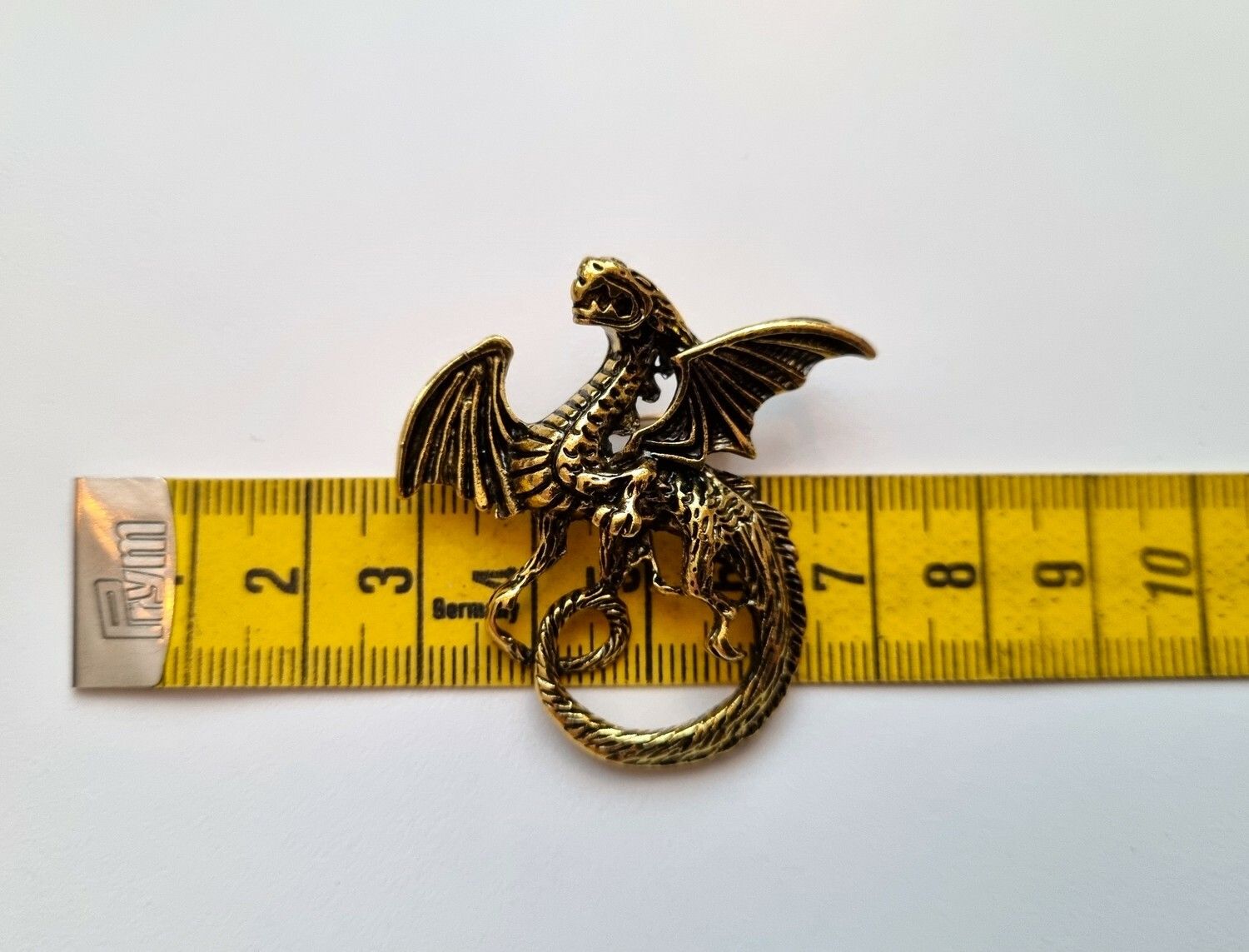 1 st detaljrik brosch hänge - Drake (guldfärgad)