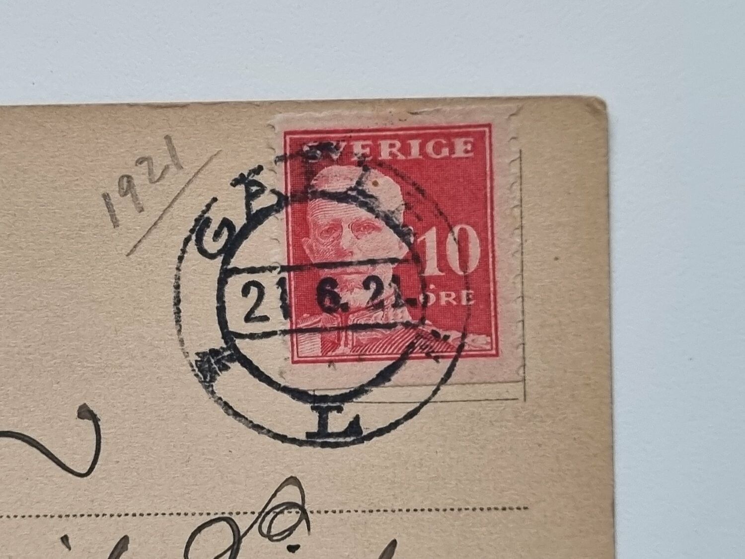 Vykort Gefle, Lasarettet, 1921