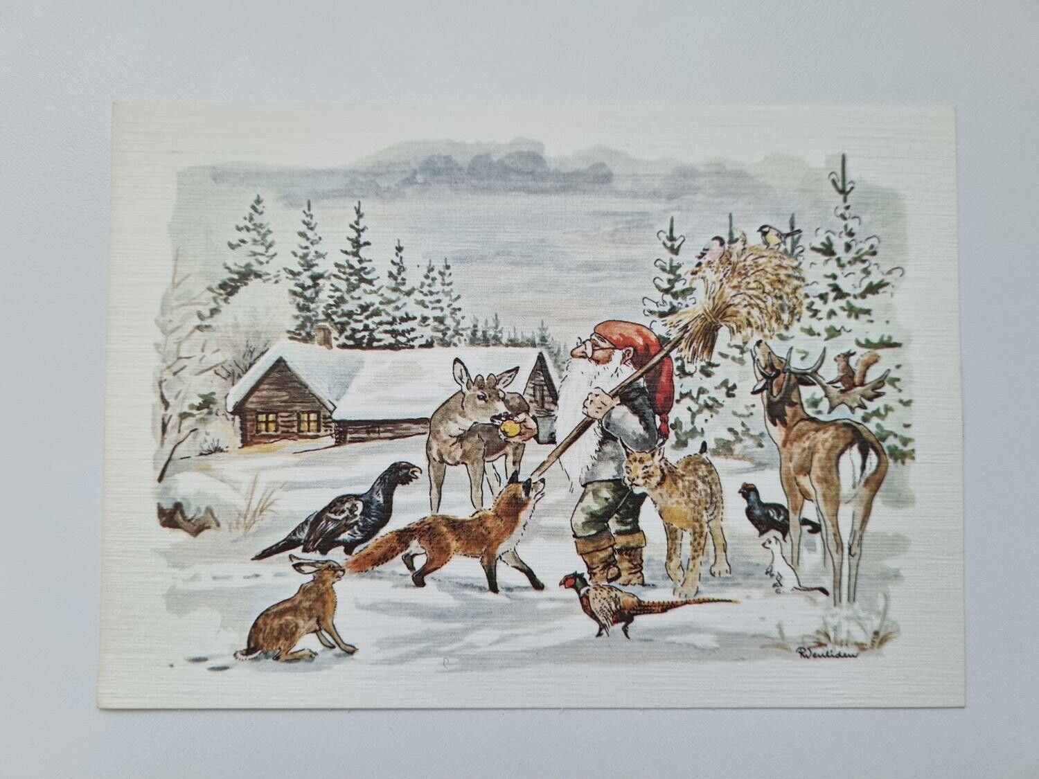 Vykort - Julkort, Rune Wenliden - Skogsdjurens jul