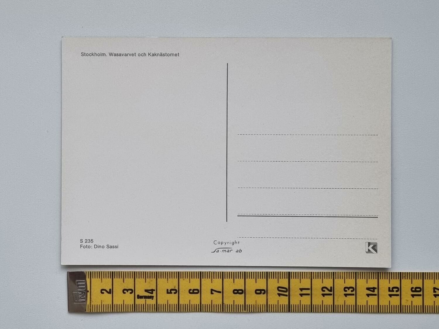 Vykort - Stockholm, Wasavarvet och Kaknästornet