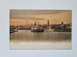 Vykort / brefkort Helsingborg hamnen med färja 1910