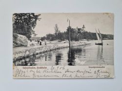 Vykort / brevkort Saltsjöbaden Stockholm Strandpromenaden 1906