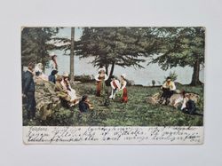 Vykort / brefkort, Folkliv med folkdans, 1911