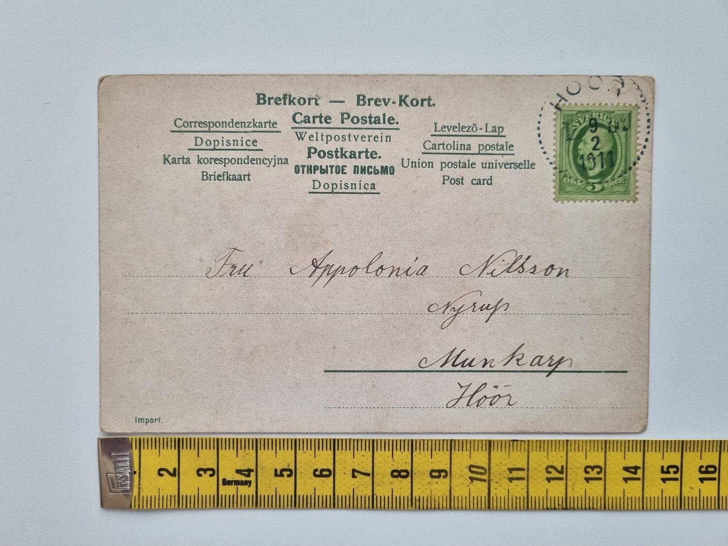 Vykort / brefkort, Folkliv med folkdans, 1911